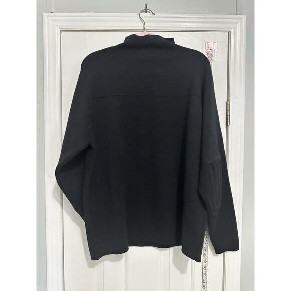 Nautica Competition Unisex Black Mock Wool Elbow Patch Size Large Sweater - Picture 8 of 11